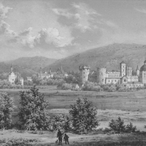 Krasiczyn nad rzeką Sanem (źródło: Polona.pl) Zamek w Krasiczynie